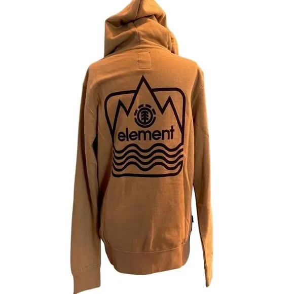 New ELEMENT Hoodie Sweatshirt Graphics Cotton Blend Small Brown Black - Picture 2 of 8